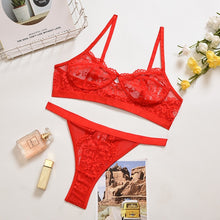 Load image into Gallery viewer, Lace Push Up Bra Lingerie Set