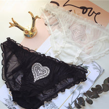 Load image into Gallery viewer, Heart Embroidery Lace Sweet Panties