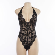 Load image into Gallery viewer, Backless Halter Lace Bodysuit
