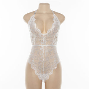Backless Halter Lace Bodysuit
