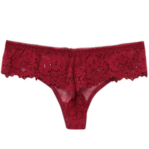 Low-Rise Embroidered Sexy Thong
