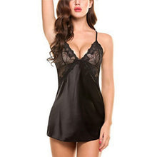 Load image into Gallery viewer, Satin Lace Lingerie Nightgown
