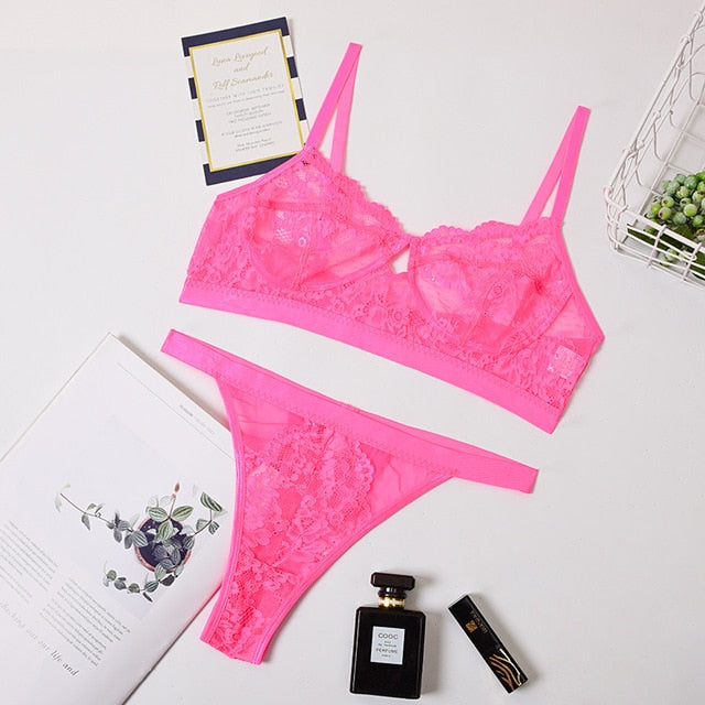 Lace Push Up Bra Lingerie Set