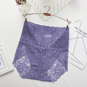 Floral Mesh High-Rise Full Lace Panties