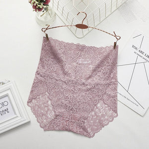 Floral Mesh High-Rise Full Lace Panties