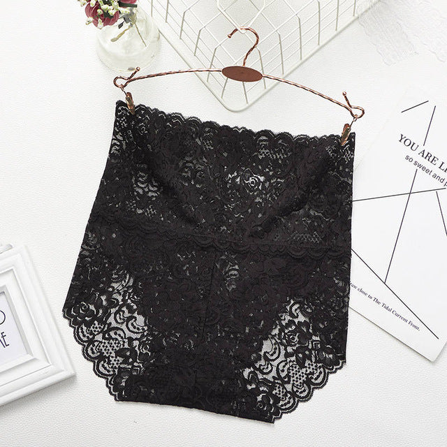 Floral Mesh High-Rise Full Lace Panties
