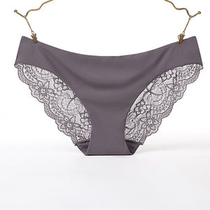 Floral Lace Plus Size Seamless Briefs