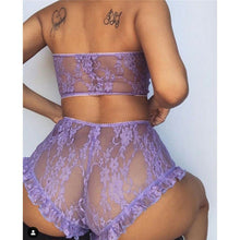 Load image into Gallery viewer, Ruffled Sheer Lace Lingerie Set
