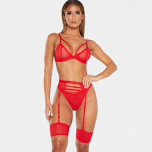 Load image into Gallery viewer, Three-Piece Bra Lingerie Lace Set
