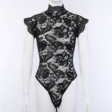 Load image into Gallery viewer, Lace Up Elegant Turtleneck Bodysuit

