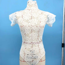 Load image into Gallery viewer, Lace Up Elegant Turtleneck Bodysuit

